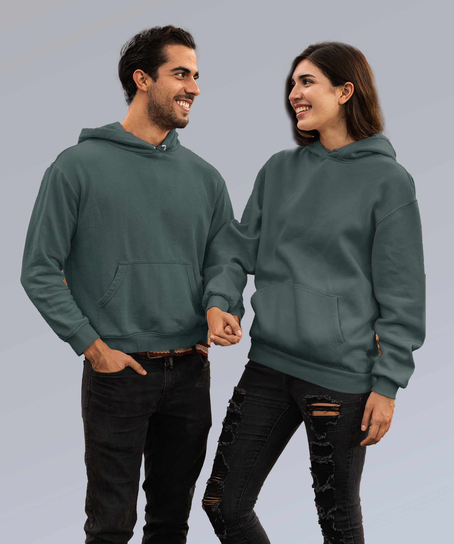 Teal Unisex Plain hoodie