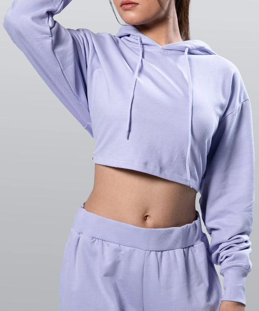 Lavender Cropped Hoodie