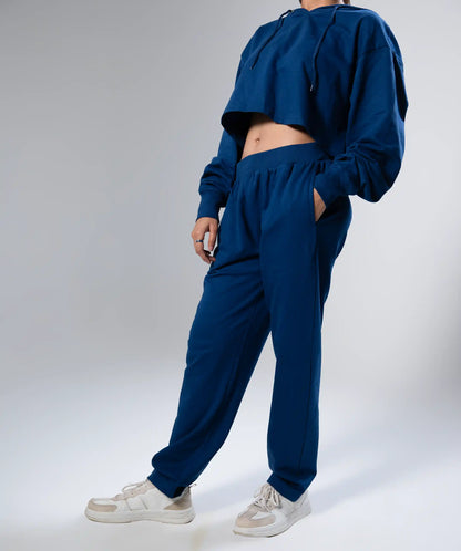 Blue Cropped Hoodie