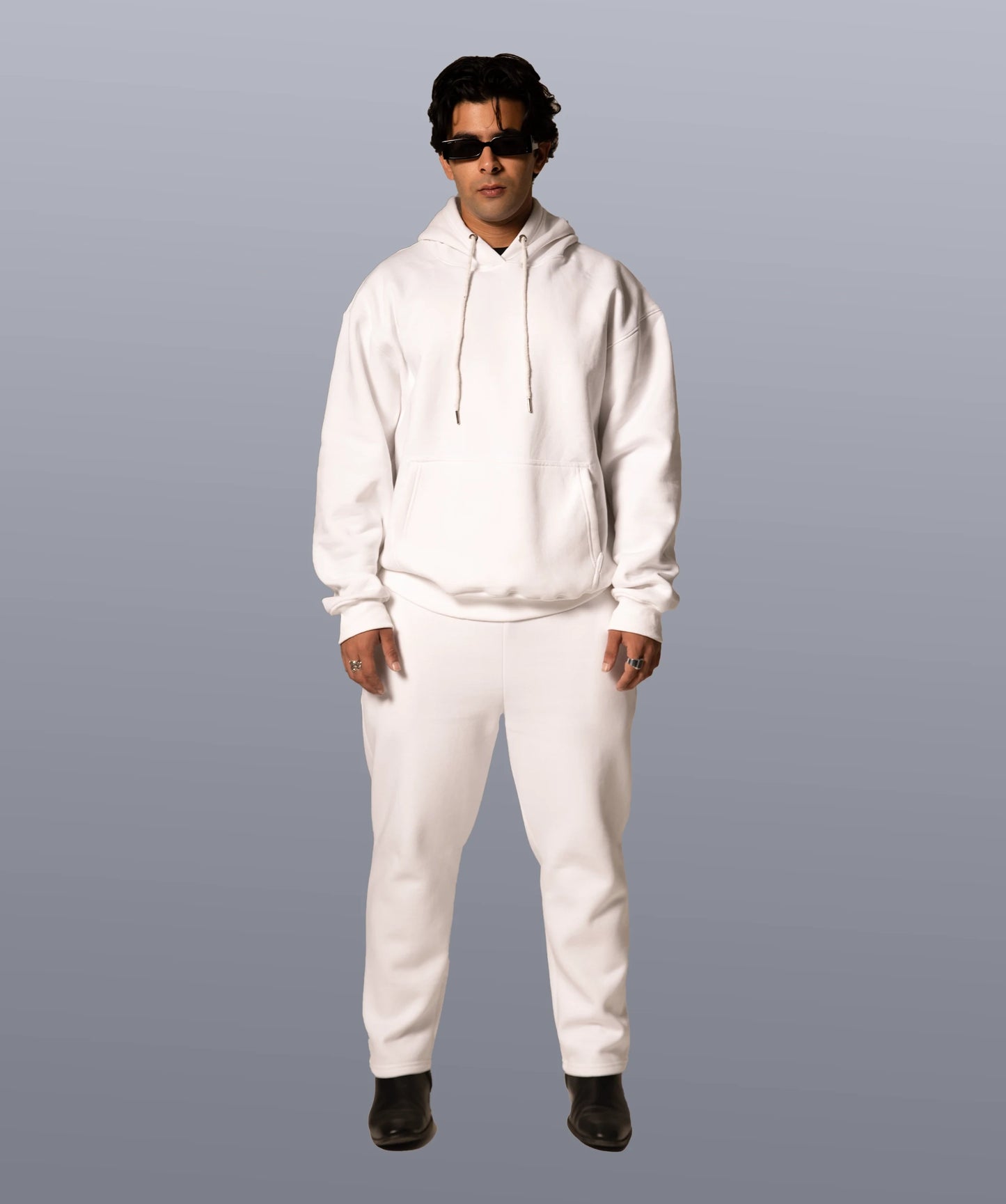 White Unisex Plain Hoodie