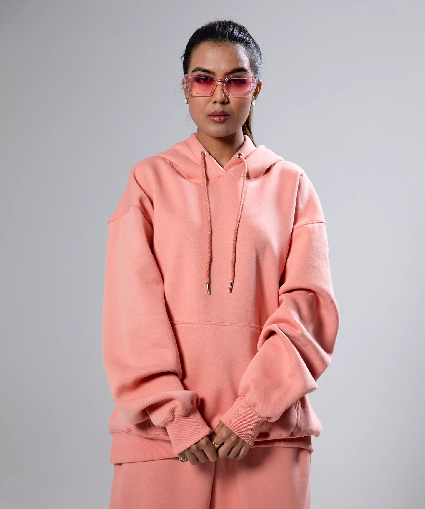 Pink Unisex Plain Hoodie