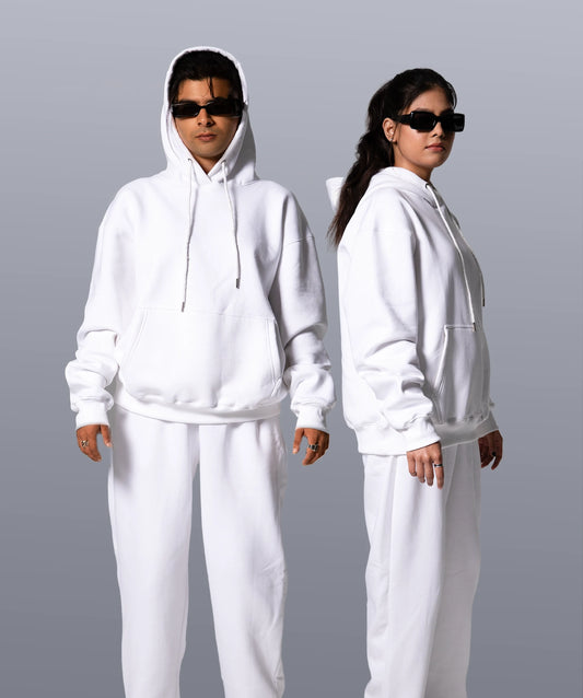 White Unisex Plain Hoodie