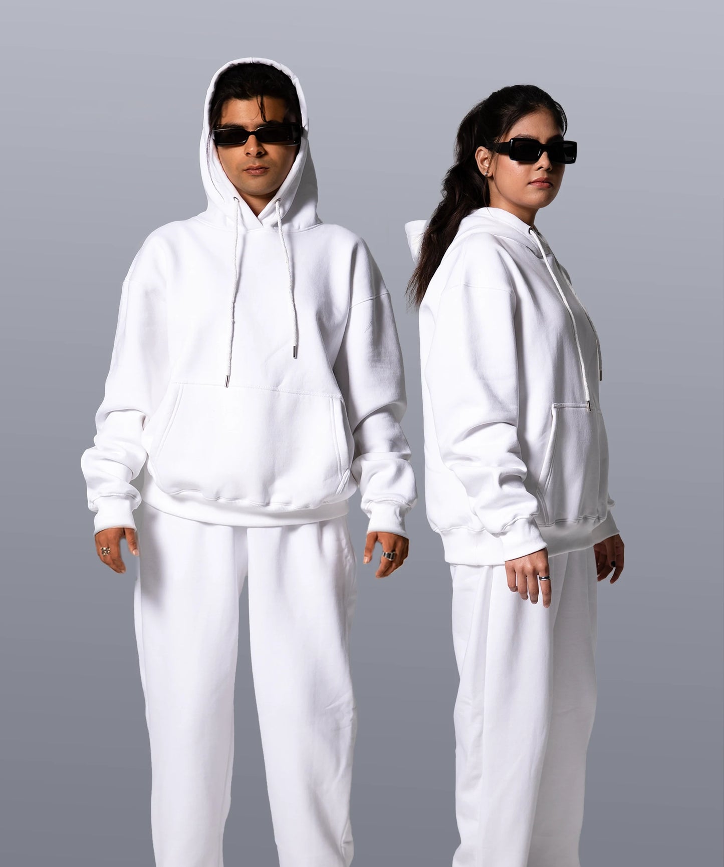 White Unisex Winter Co-ordset